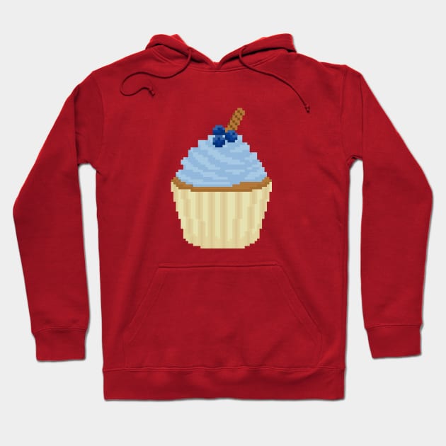 Blue cupcake pixel art Hoodie by toffany's